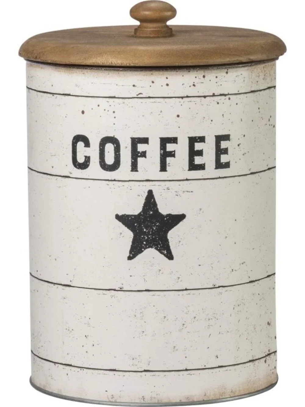 Farmhouse Style Tin Canisters Set - Sugar, Coffee, Flour Storage Containers